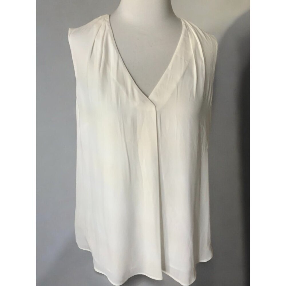 White House Black Market Ivory V-Neck Blouse - Picture 7 of 7